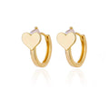 Women's stainless steel heart-shaped zircon stud earrings with titanium posts in colour E3127G-5