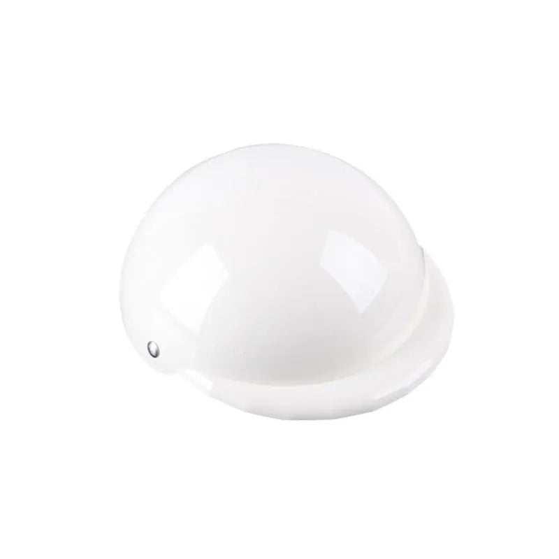 Plastic motorcycle-style cap helmet for a dog, shown in a solid colour with a Japanese aesthetic.