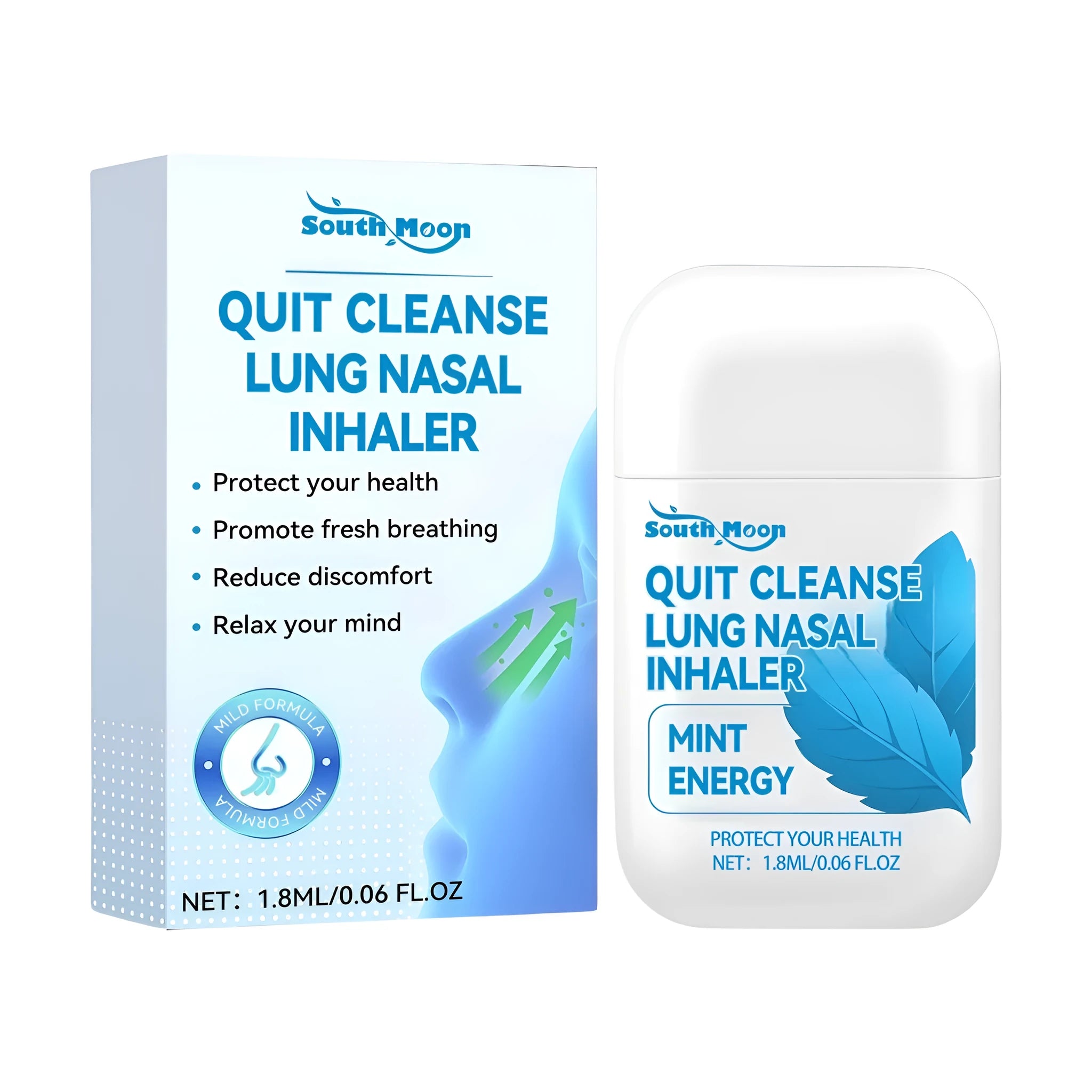 Quit Cleanse Lung nasal inhaler with 1.8ml capacity and botanical ingredients for natural congestion relief