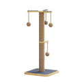 Windmill design cat climbing frame with scratch-resistant hanging ball made from pine wood and carpet leather