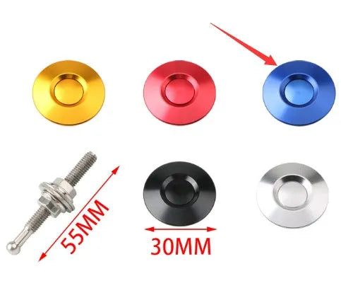 30mm aluminium engine cover lock in silver, black, gold, blue or red colours with screw and nut