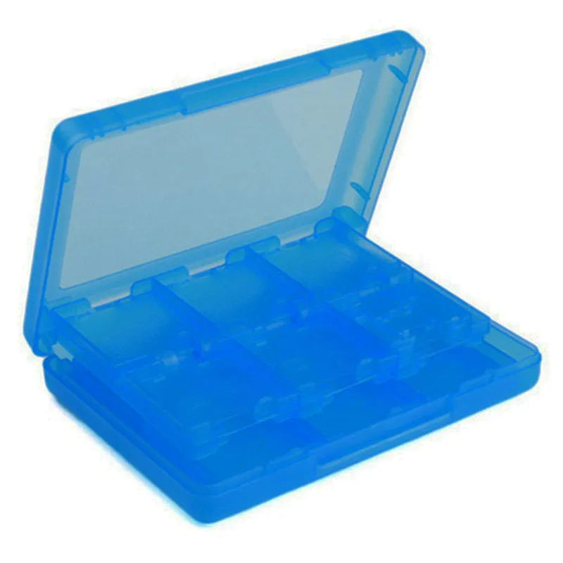 NDS 3DS game card storage box with 24 slots in black, blue, pink, or white colours
