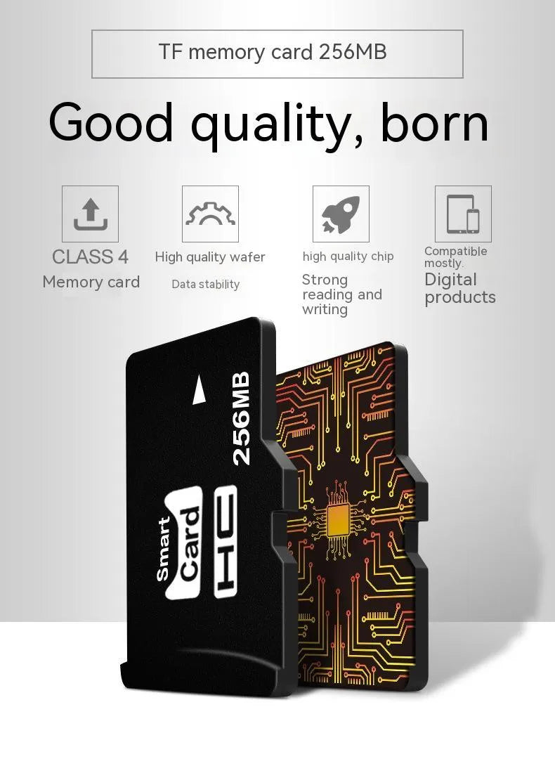 Compact 256MB TF memory card for MP3 players, cameras, and business promotional gifts.