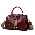Soft PU leather crossbody bag for women in a horizontal square shape with a sandwich pocket.