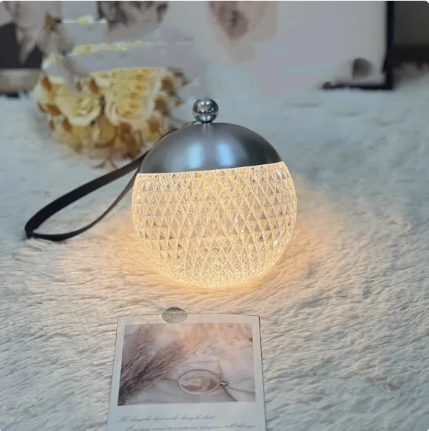 Touch control dimmable LED desk lamp in aluminium and acrylic, 12 cm diameter