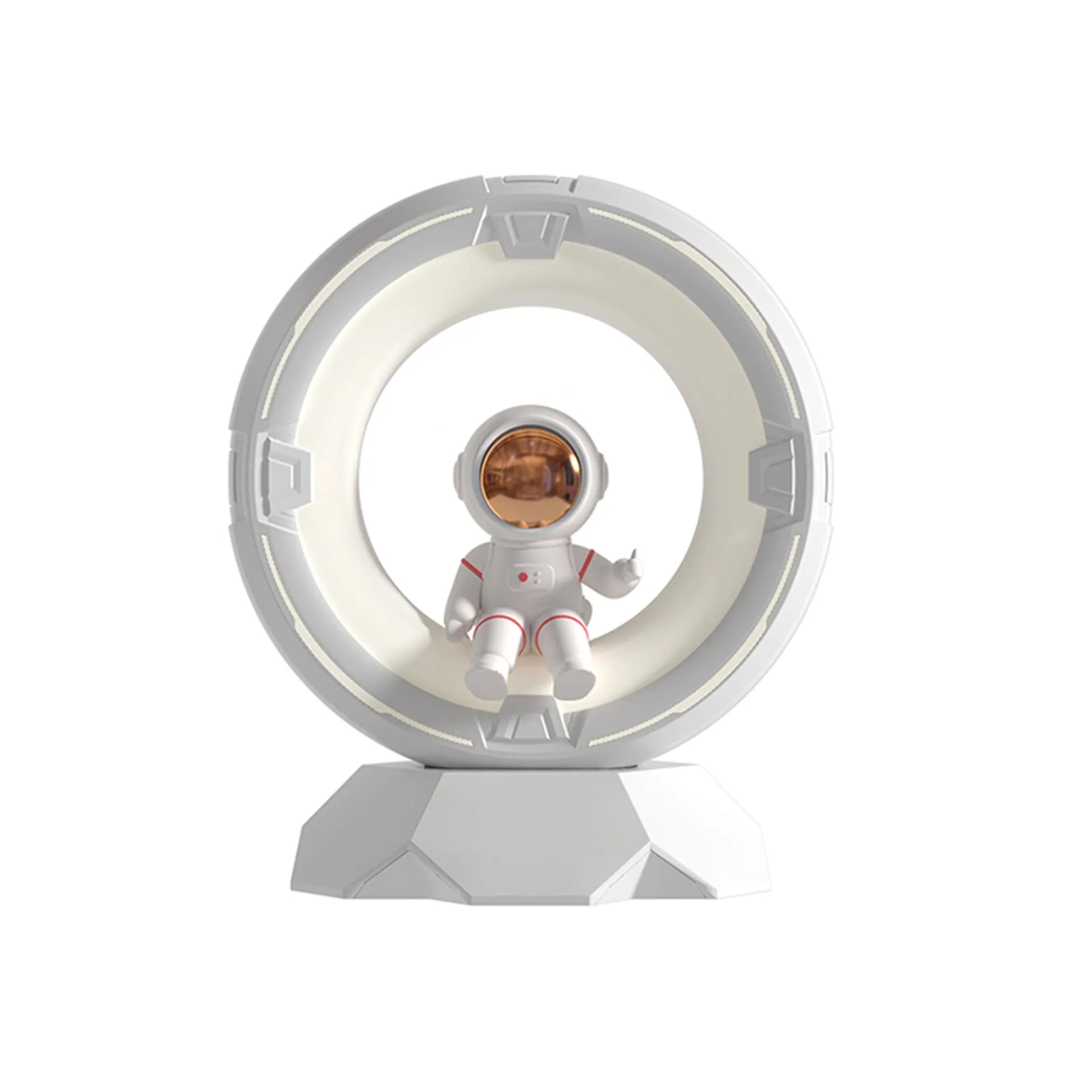 Creative Astronaut LED Small Night Lamp in white, cartoon style, 4.4W, USB Type-C powered, size 12.8x10.2x15cm