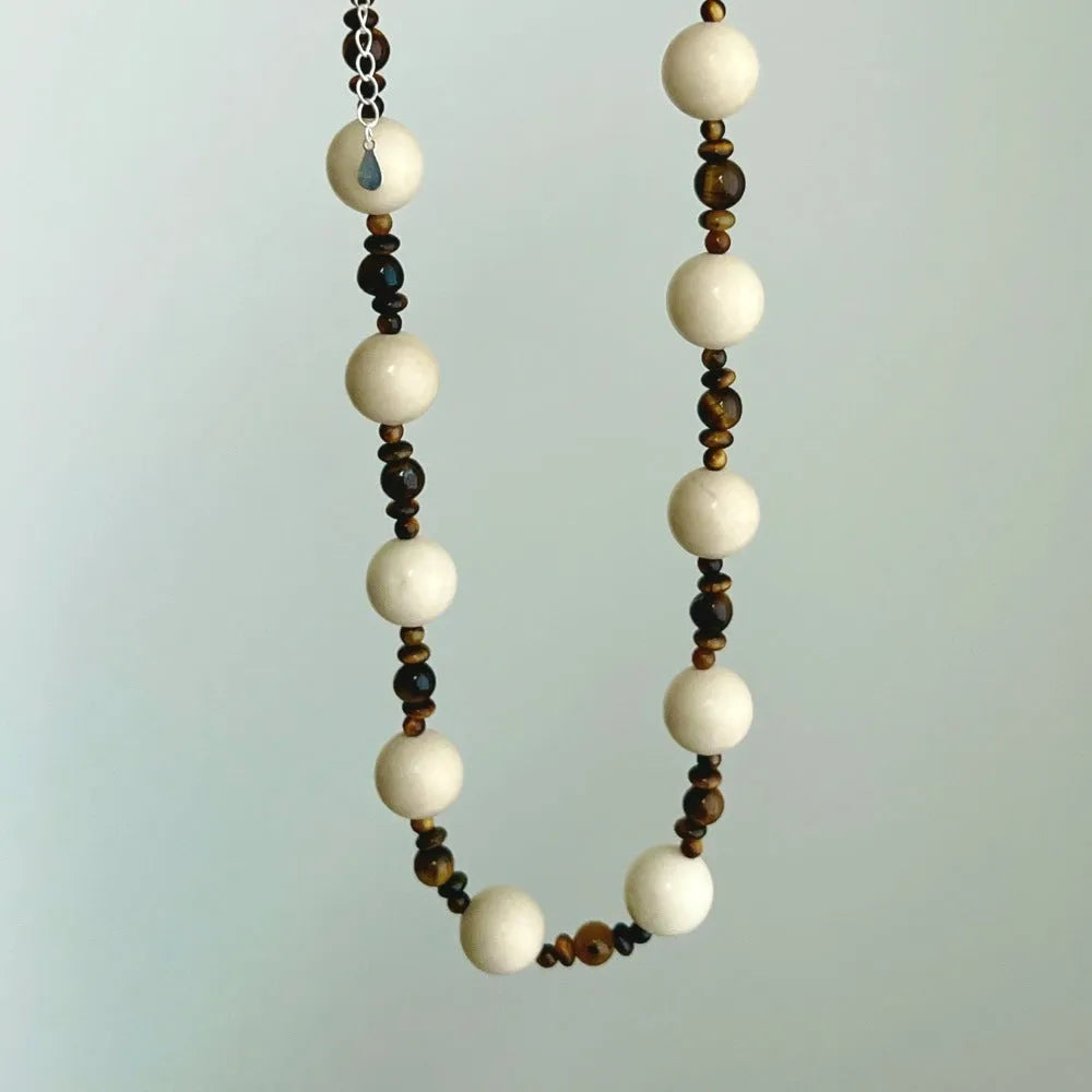 925 silver round beads necklace women electroplated finish silver colour pendant