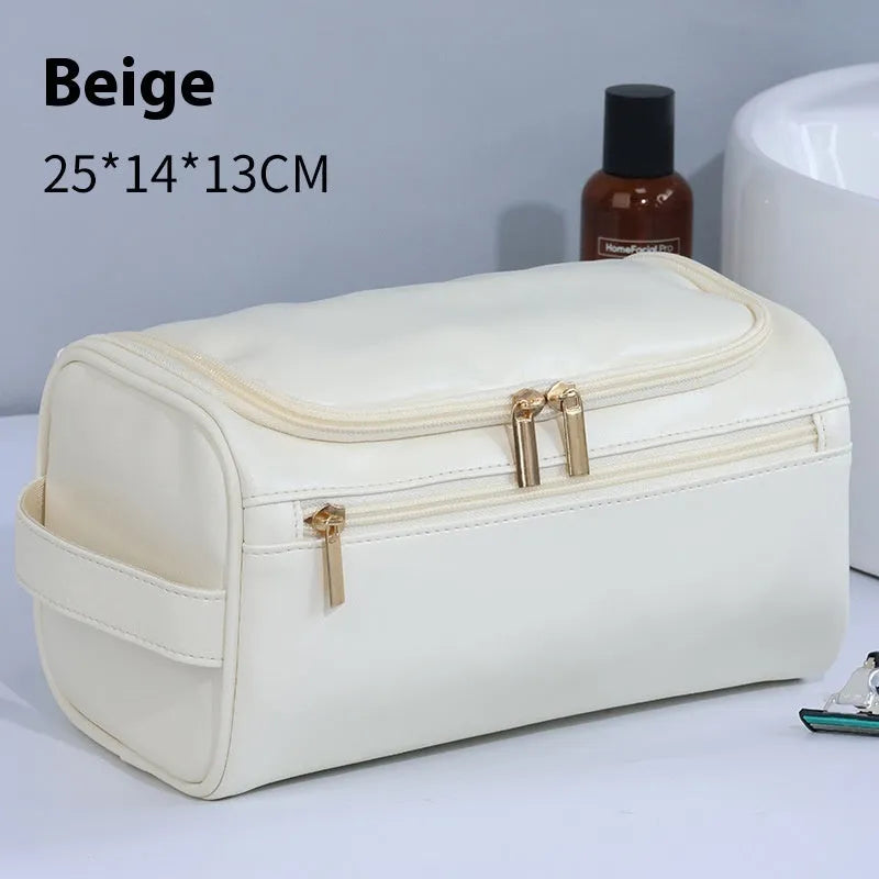 Large capacity waterproof cosmetic storage bag in retro style with multiple colour options