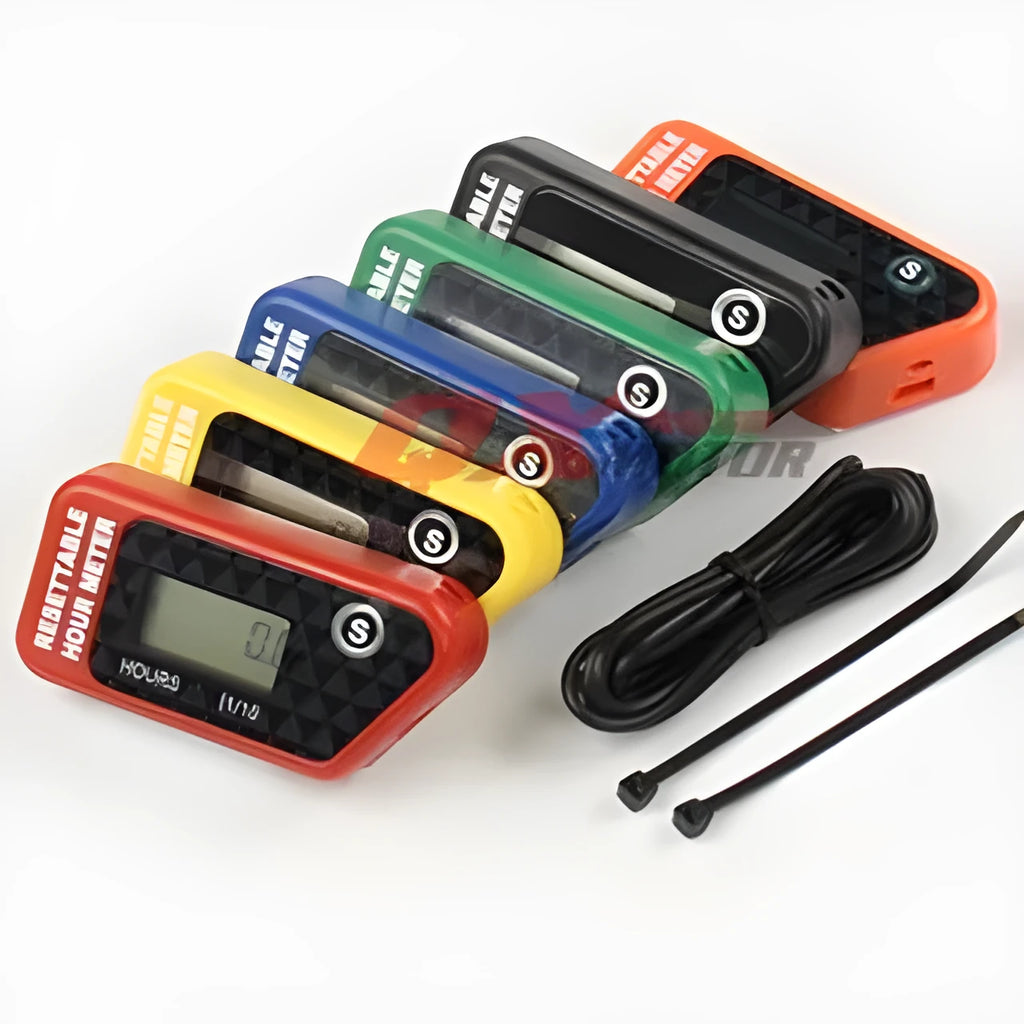 Black YSDS waterproof LCD digital maintenance timer for vehicles and equipment.