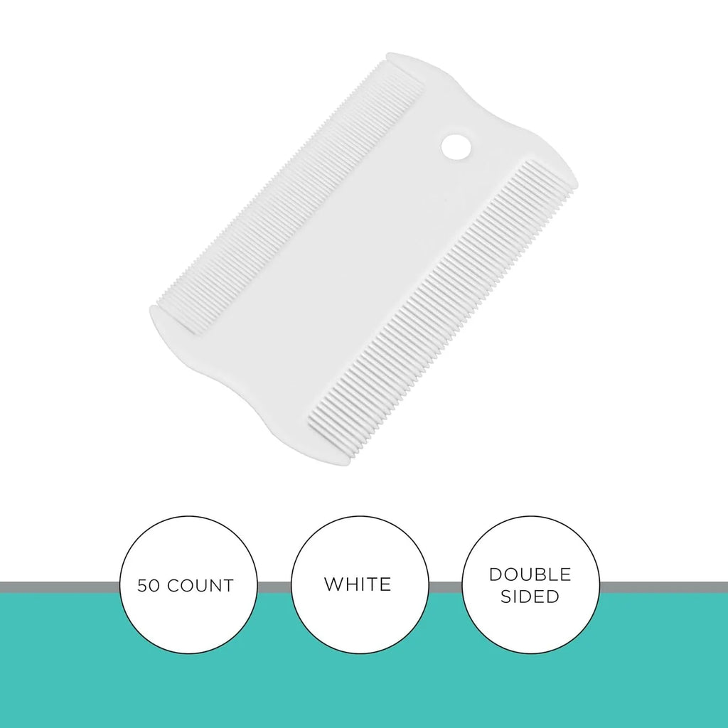 Double-sided plastic flea comb for pets with dense teeth measuring 0.85cm by 5cm