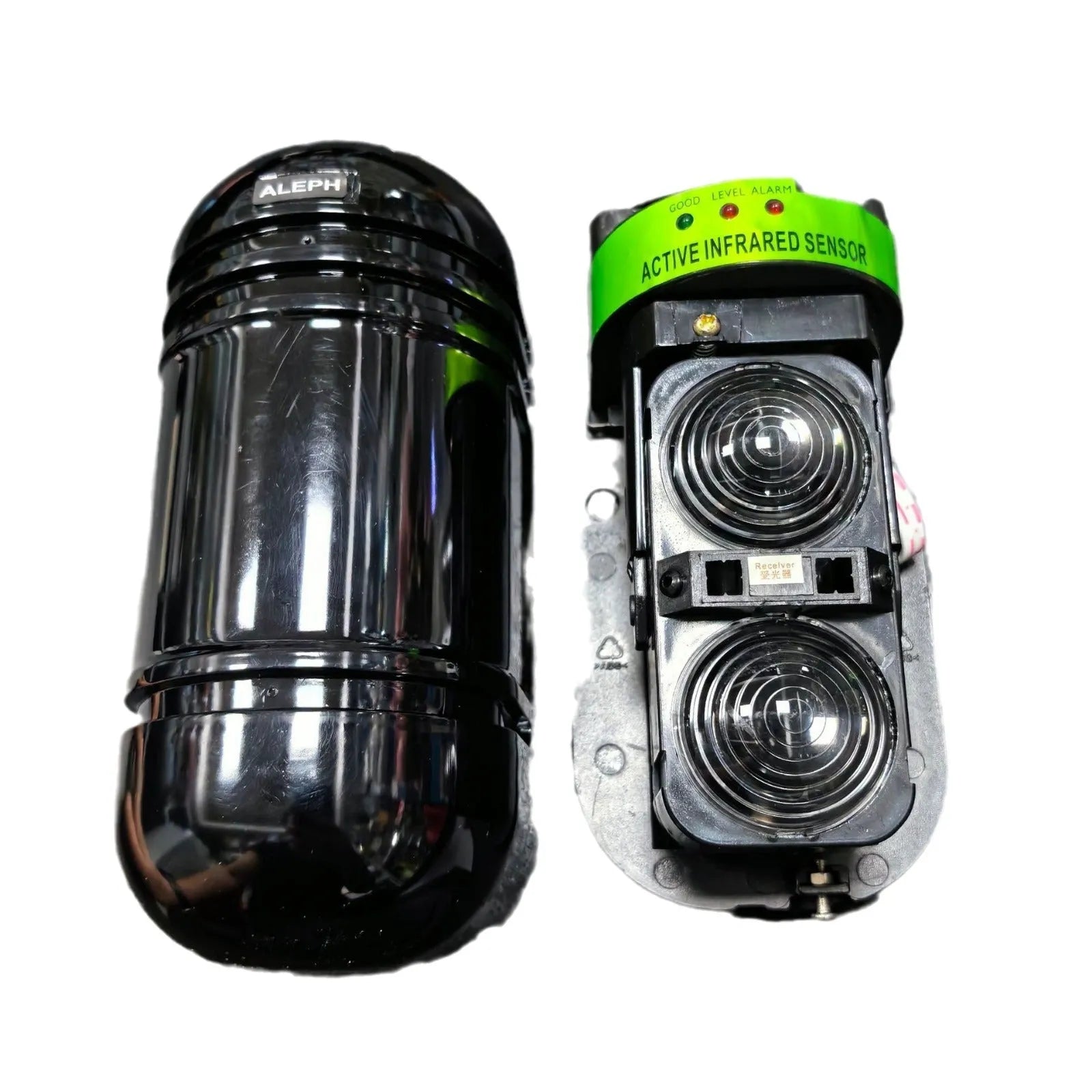 Black infrared anti-theft alarm detector with two beams for 150-metre perimeter security