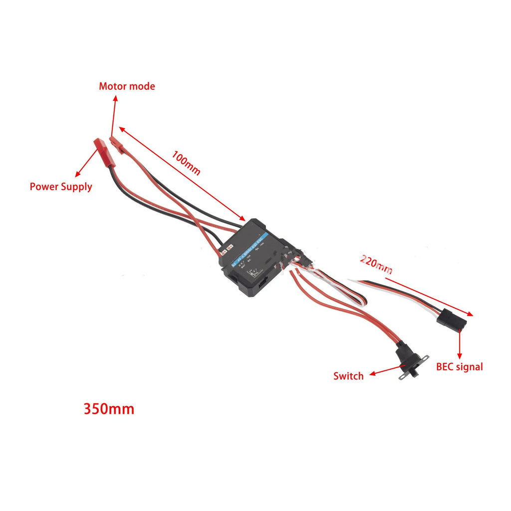 Brushed electric speed controller for 1/16 and 1/18 scale RC models in G500 colour
