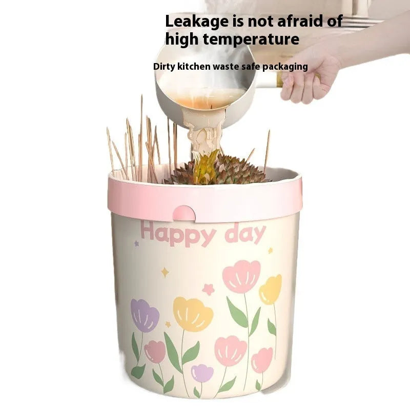 Pink degradable garbage bags with argy wormwood mosquito repellent, bold drawstring, 44x48cm
