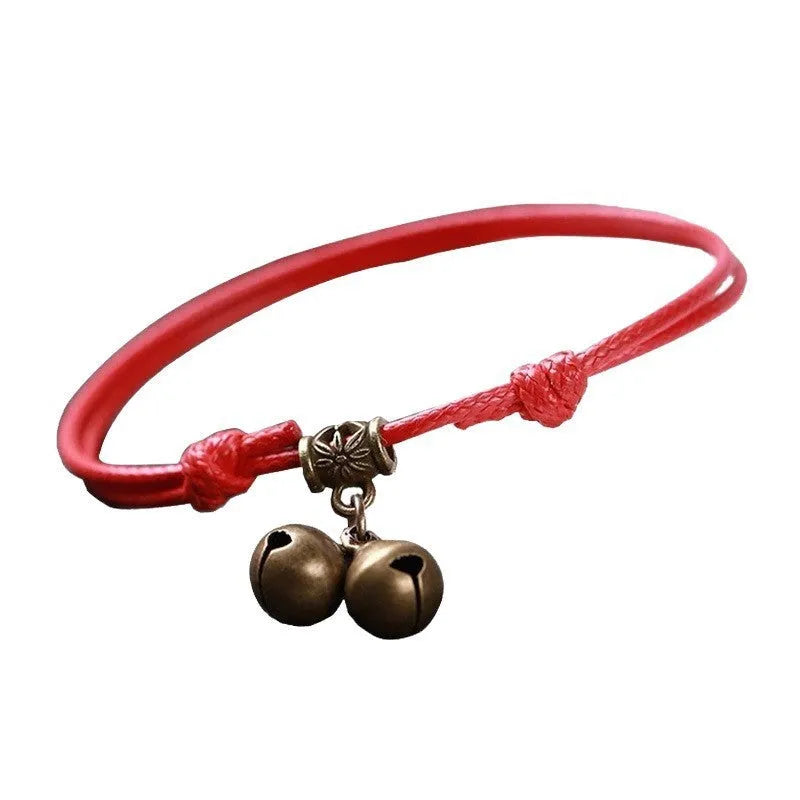 Adjustable nylon dog collar with brass bell for small dogs in black, red, or coffee colours