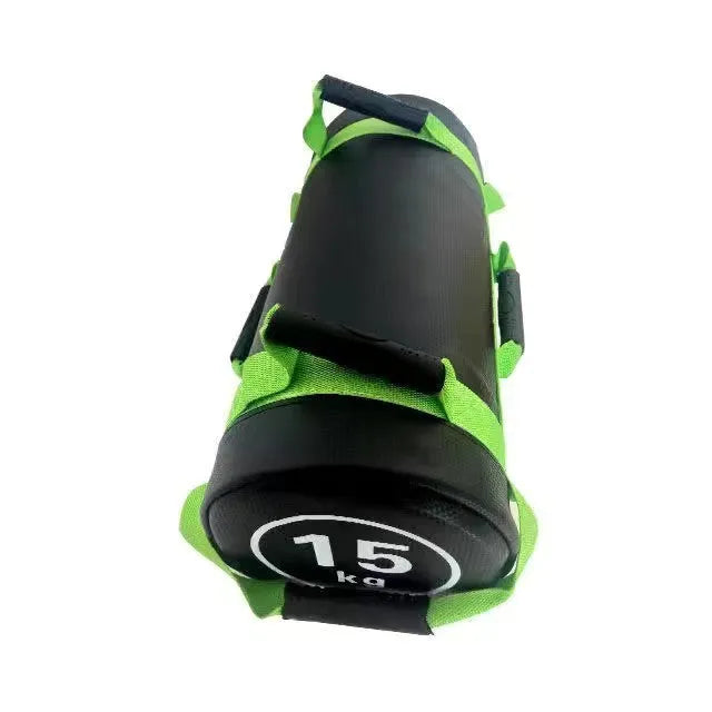 White PVC fitness sandbag for weight training in 5KG to 30KG options with leather filling