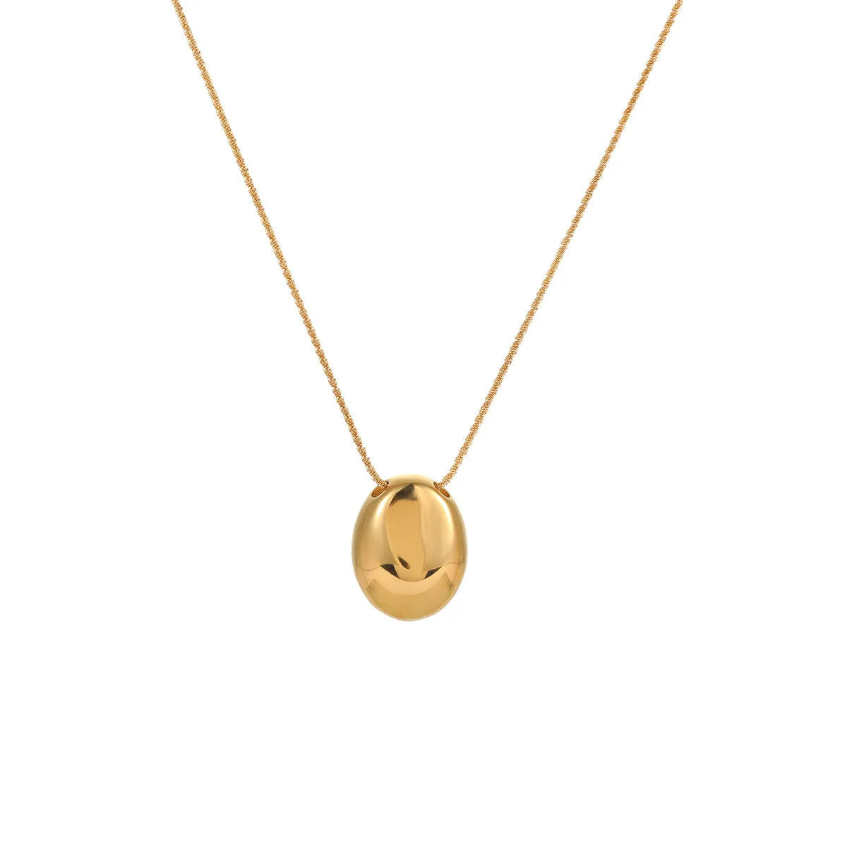Geometric gold-plated pendant necklace with adjustable chain on white background