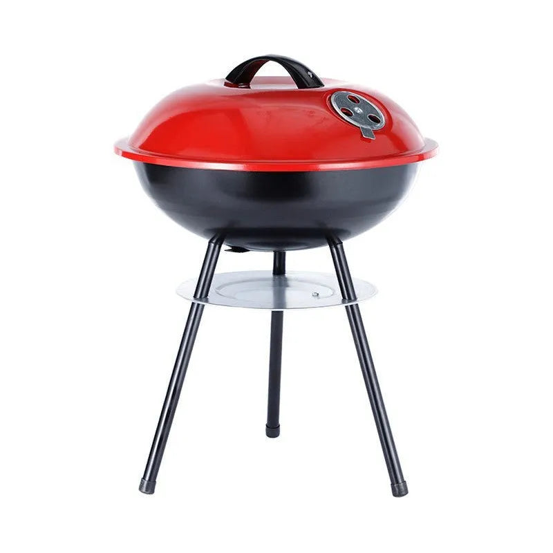 Portable iron barbecue oven with modern 14-inch apple stove design for 3-5 people