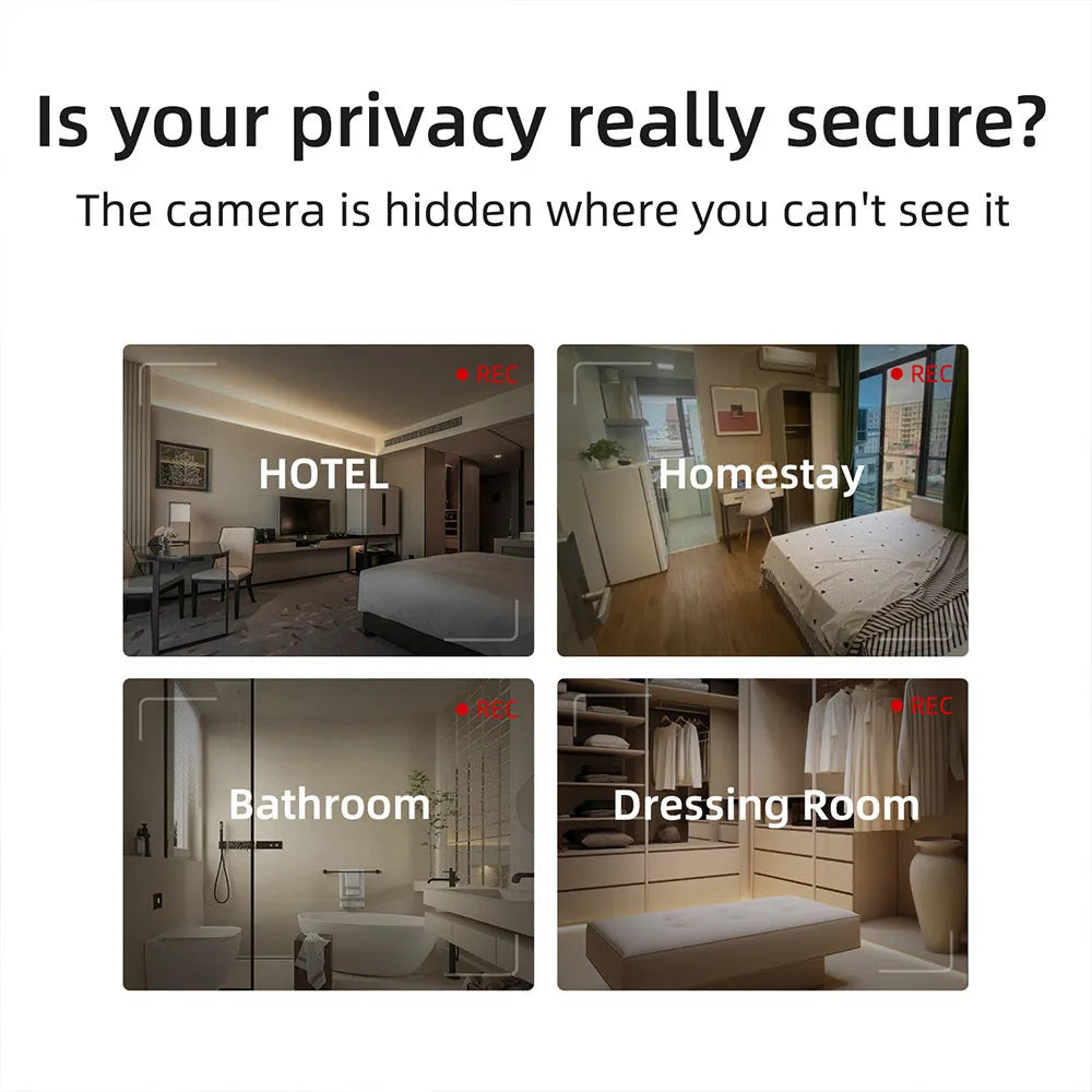 Infrared camera detector with compact design for hidden camera scanning