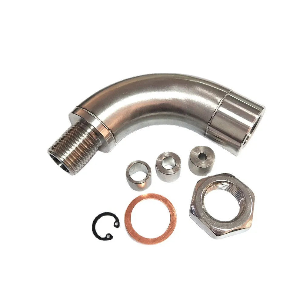 Automotive M18 x 1.5 temperature sensor adapter flow valve component with finishing grade machining
