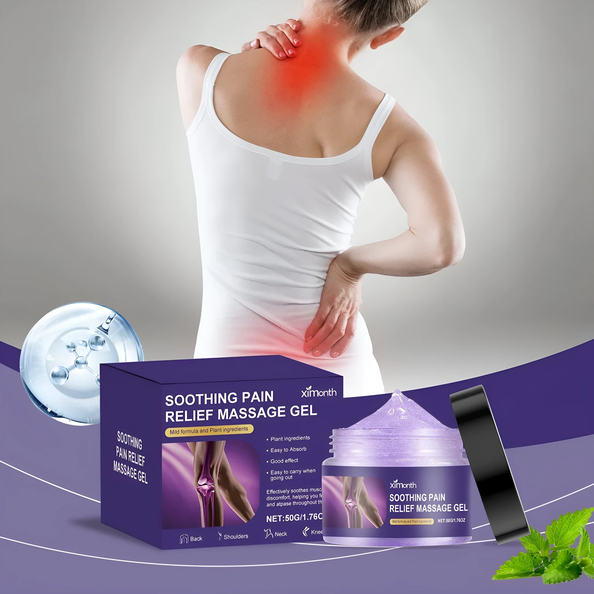 Apply Body joint care gel 50g container for topical muscle and joint support