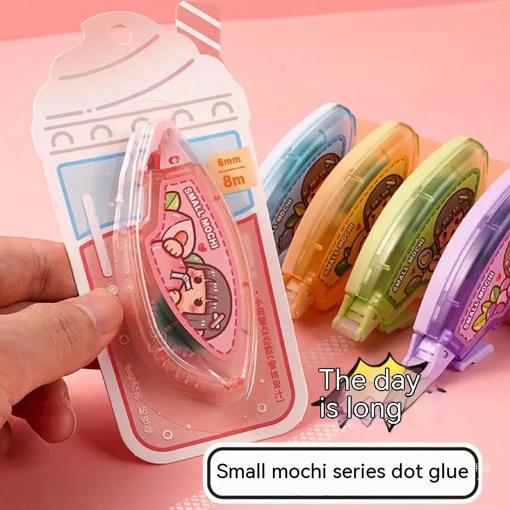 Dotting glue dispenser in juice colours with traceless double-sided adhesive for paper crafts