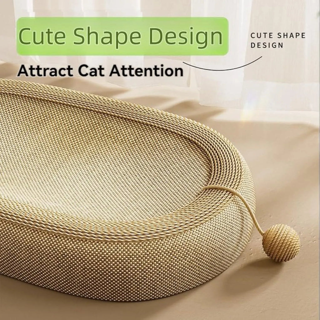 Large sisal cat scratching board with flat lounge platform on top