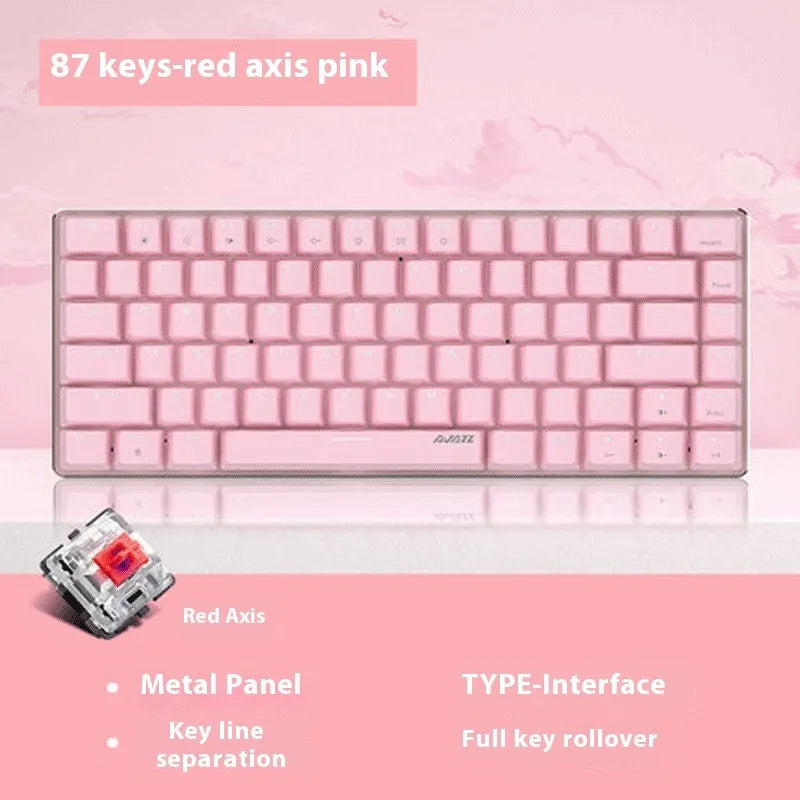 82-key metal mechanical keyboard with white backlight illumination for laptop gaming