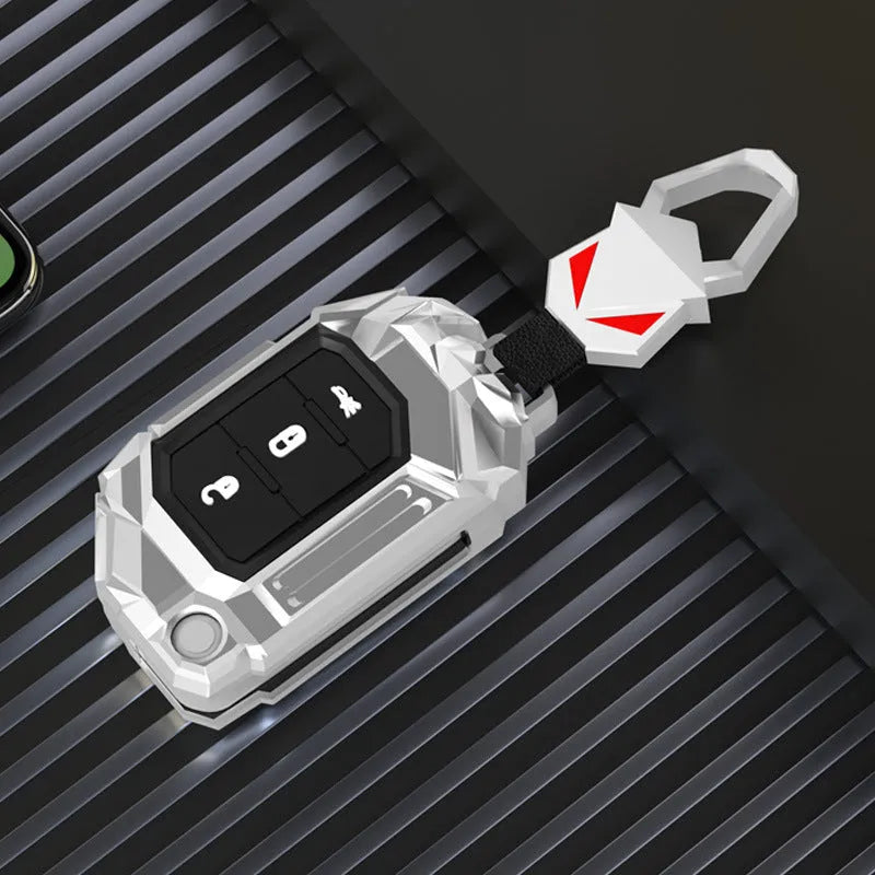 Zinc alloy car key sleeve for Jeep Wrangler fob in black with button cutouts