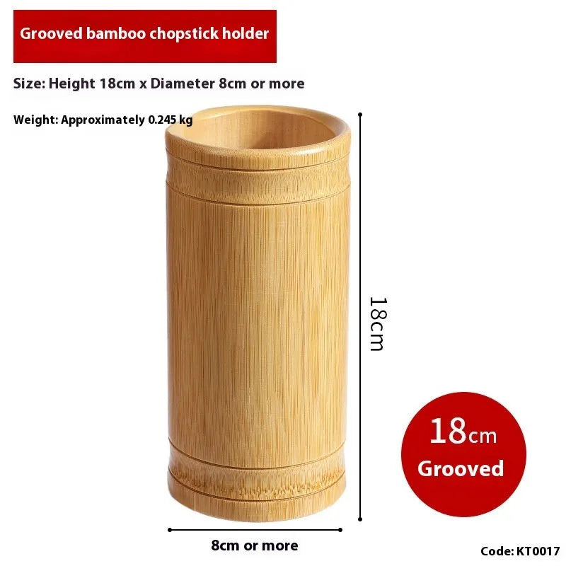 Wild bamboo chopsticks holder in a creative style, showing its portable tube design for utensil storage.