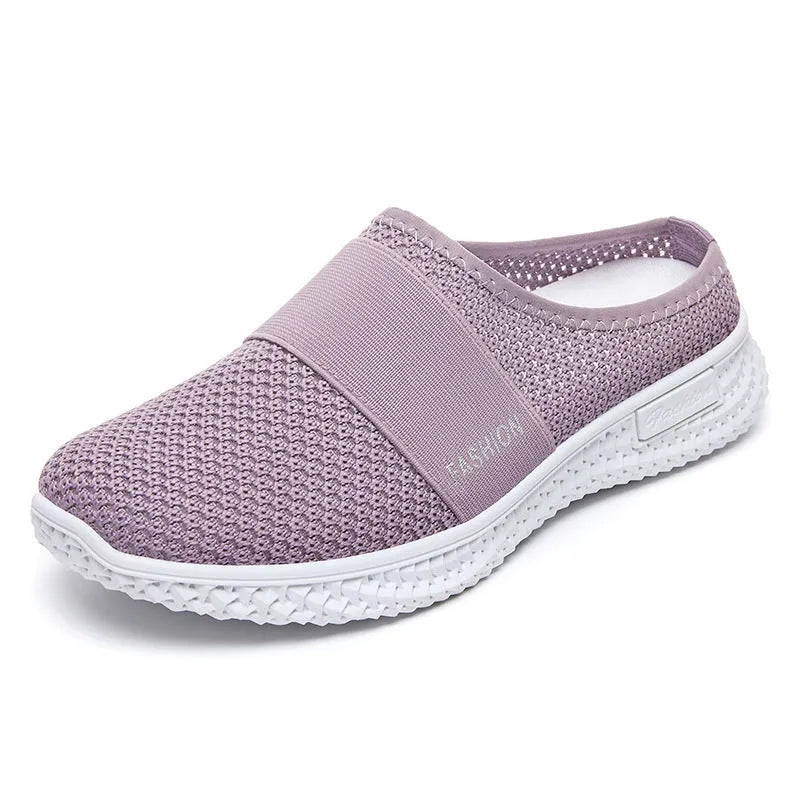 Women's casual shoes with breathable mesh upper and hollow out decorative elements