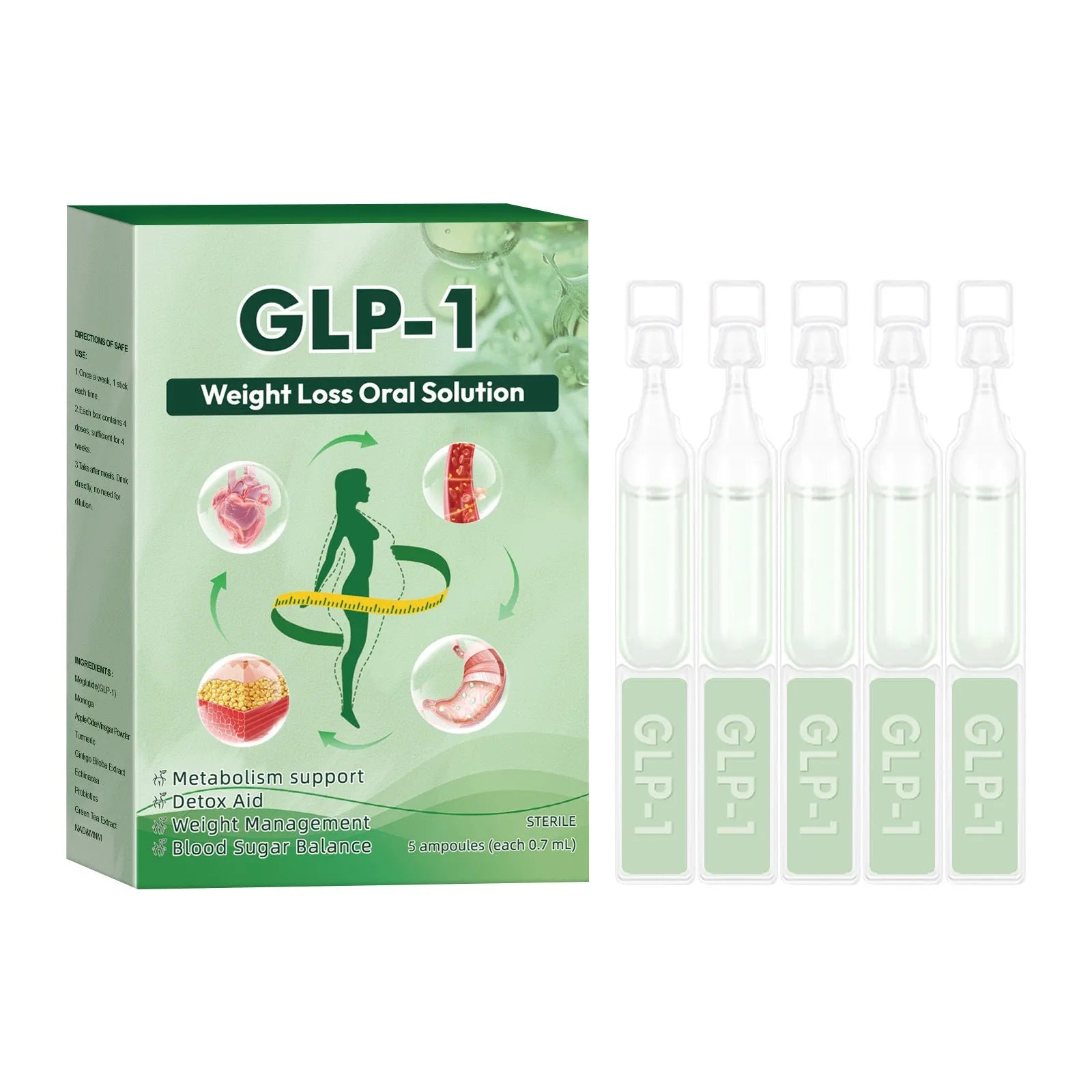 Box of 5 facial care drops for lifting and firming, 50g net content, unisex use