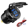 Black aluminium alloy QC3.0 fast charge USB car charger for cars and motorcycles