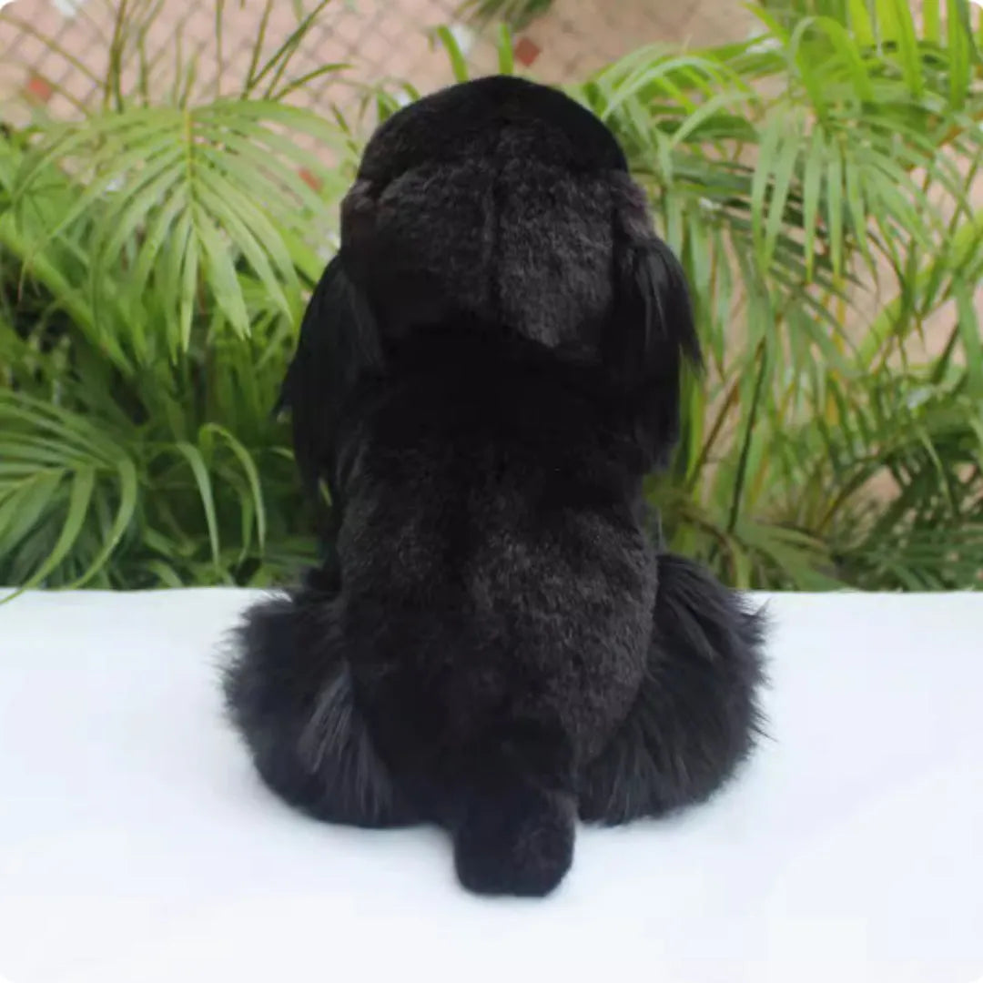 Black simulated cocker dog plush toy 27cm PP cotton filler unisex