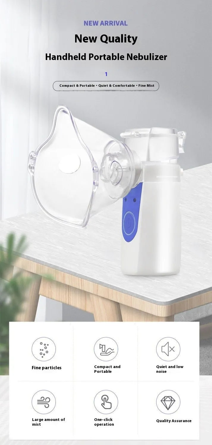 Handheld USB nebulizer spray machine with columnar design for household drug atomization