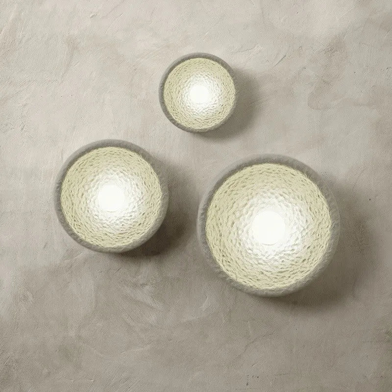 Japanese minimalist wall lamp with resin shade in 20cm, 26cm or 32cm diameter