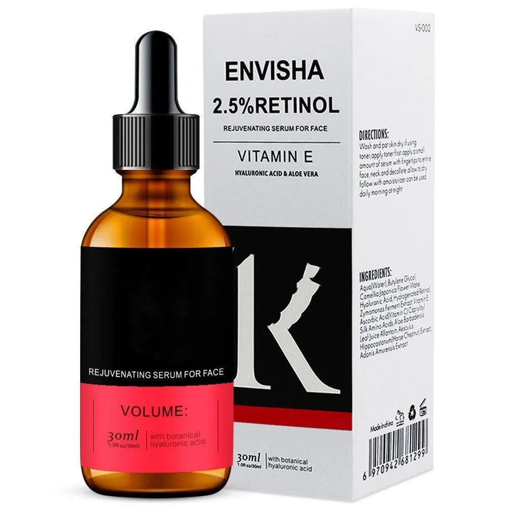 30ml bottle of retinol vitamin A stock solution facial serum with hyaluronic acid and vitamin C