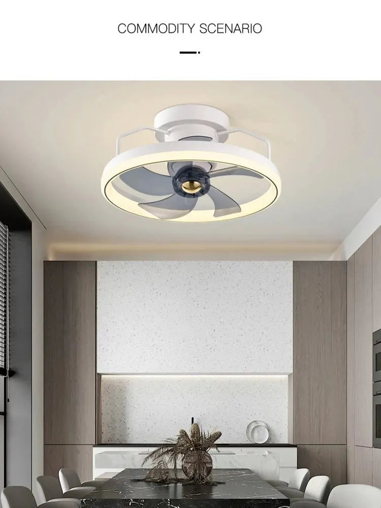 500mm diameter ceiling fan lamp with integrated light fitting in modern design with polycarbonate blades