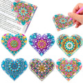 Six handmade PU leather bookmarks with crystal flower cornerite designs in modern simplicity style