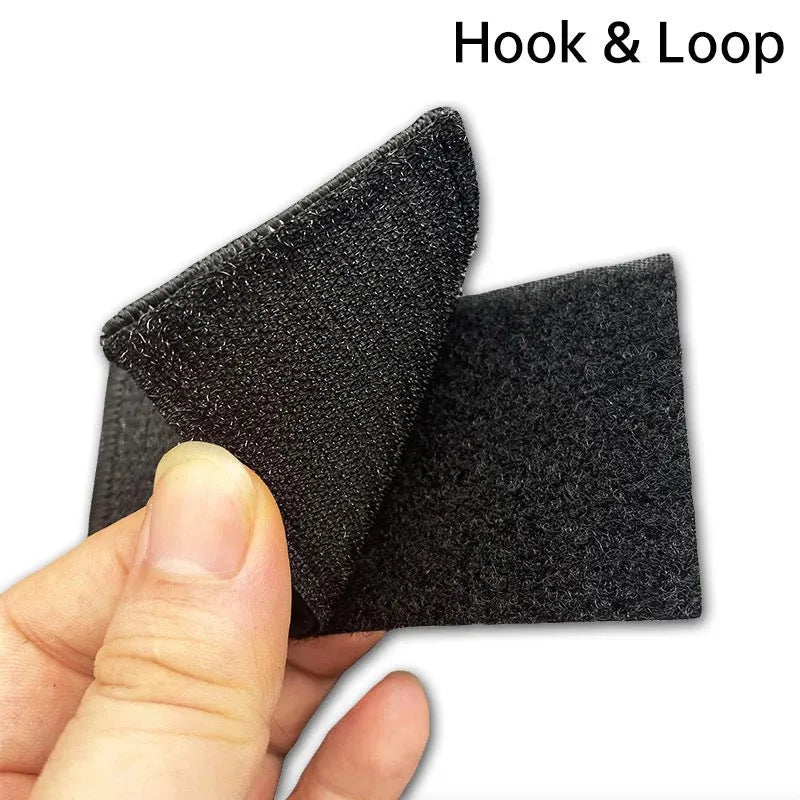 Embroidered fabric badge with Velcro backing showing detailed embroidery on nylon polyester material