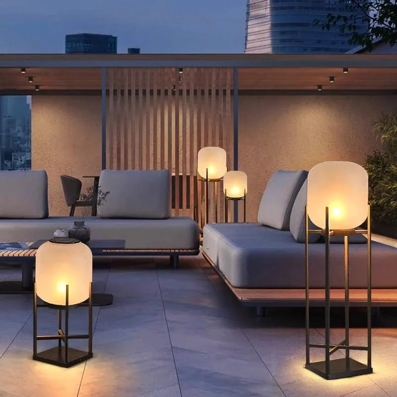 Solar outdoor landscape lamp stainless steel IP55 48cm for garden pathway lighting