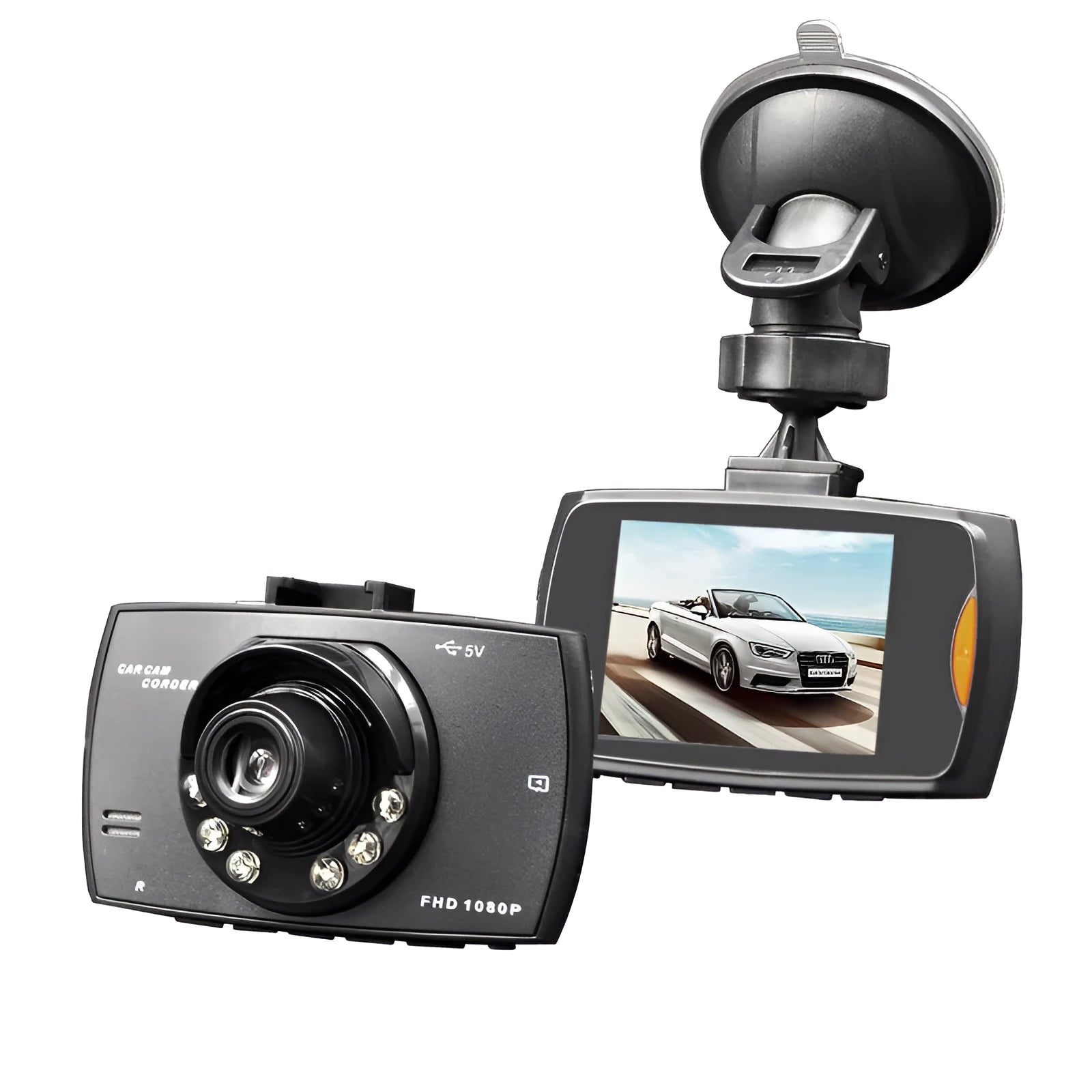 G30 HD dual camera car DVR dash cam system with front and rear recording capability