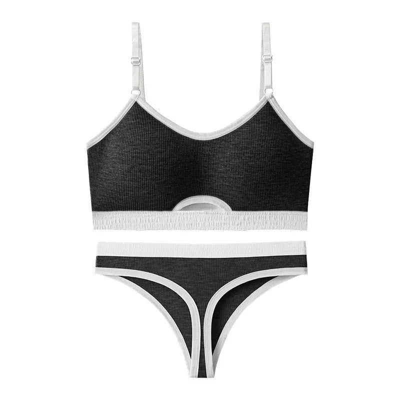 Contrast colour sports bra tube top suit with underwired support and chest pad in multiple colour options