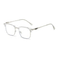 Retro plate full rim myopia glasses with anti-blue light AC lens in metal frame leopard ring colour 9352-C7