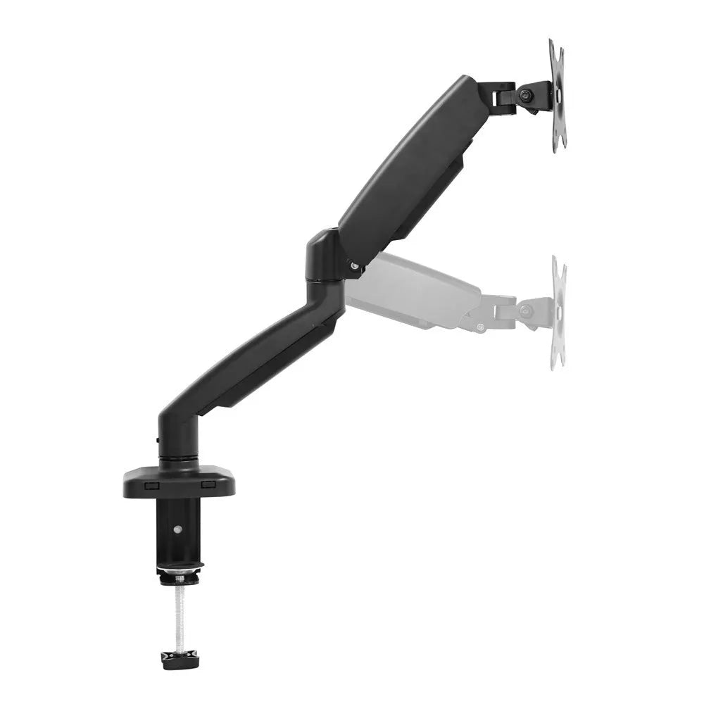Black rotating telescopic LCD screen bracket showing height adjustment and rotation mechanism