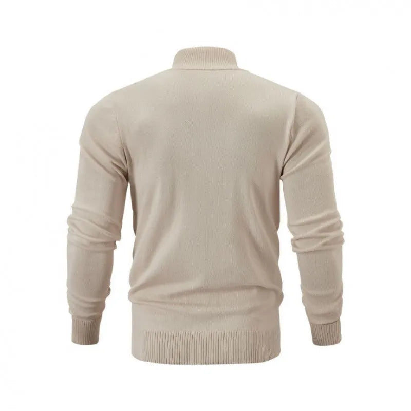 Cotton stand collar zip sports sweater in loose fit Asian sizing
