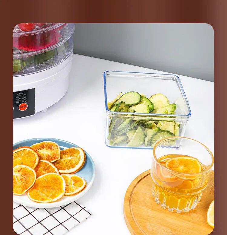 Household fruit dehydrator food dryer with multiple shelf layers and international plug options