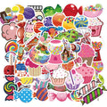 Colourful Candy series graffiti stickers with cartoon designs measuring 4-6cm