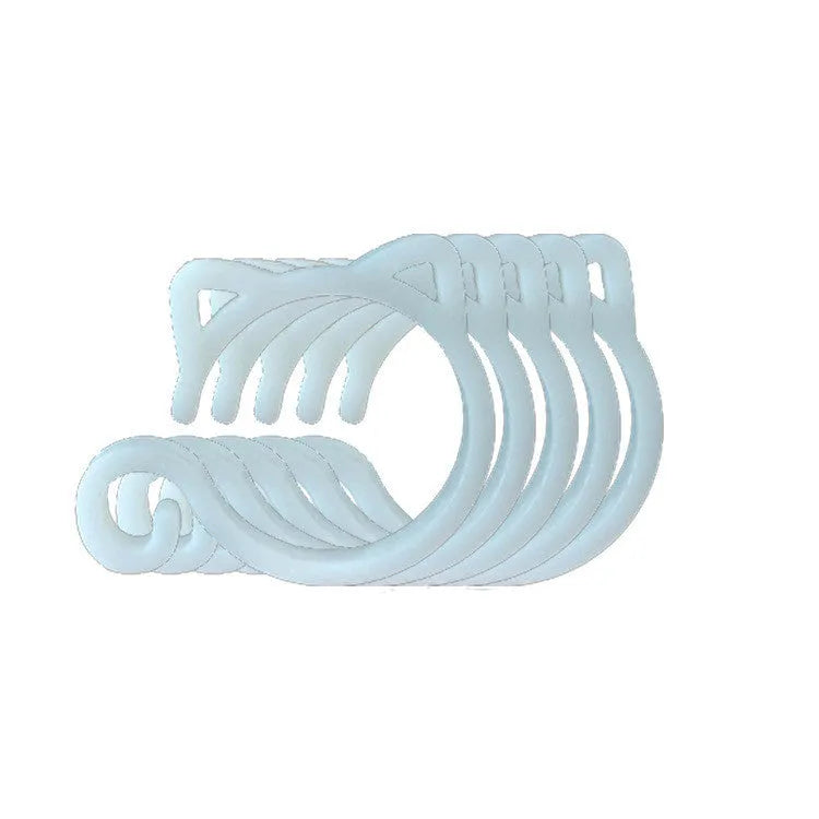 Plastic cat-shaped plant clip in red, yellow, green, or white colours for garden use