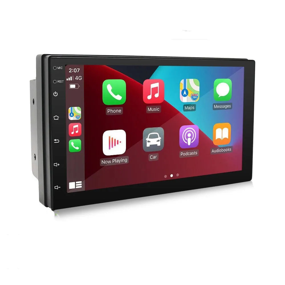Universal car MP5 player with 7-inch touchscreen display showing navigation interface