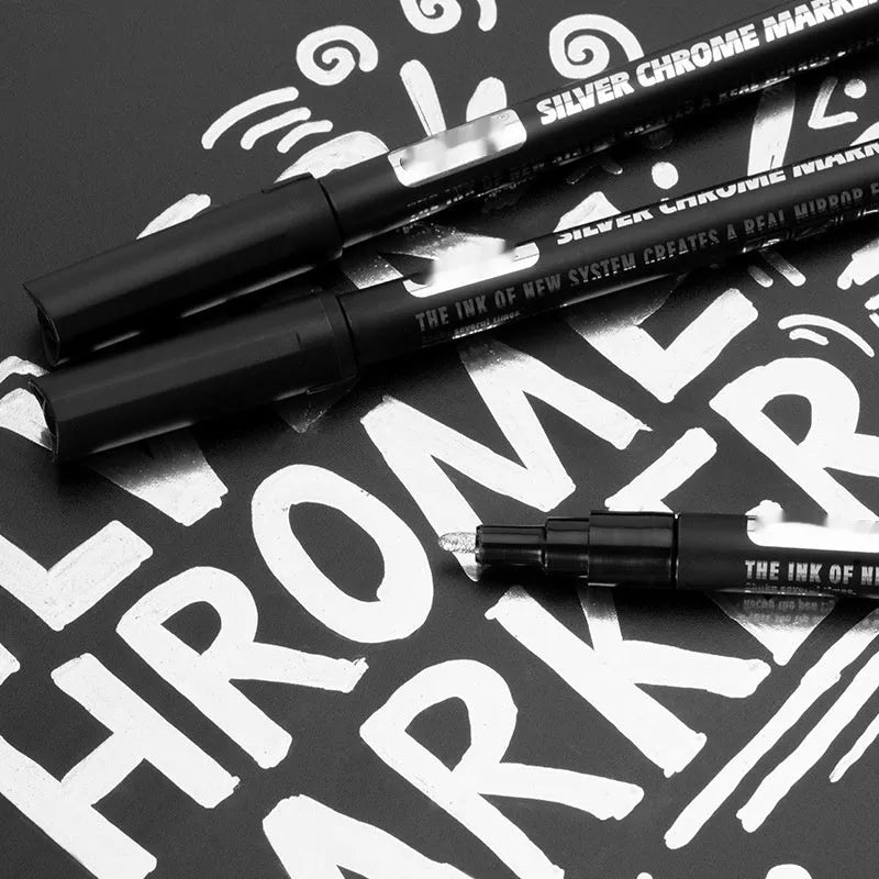 Waterproof mirror marker pen with 1mm or 2mm nib for writing on glass surfaces